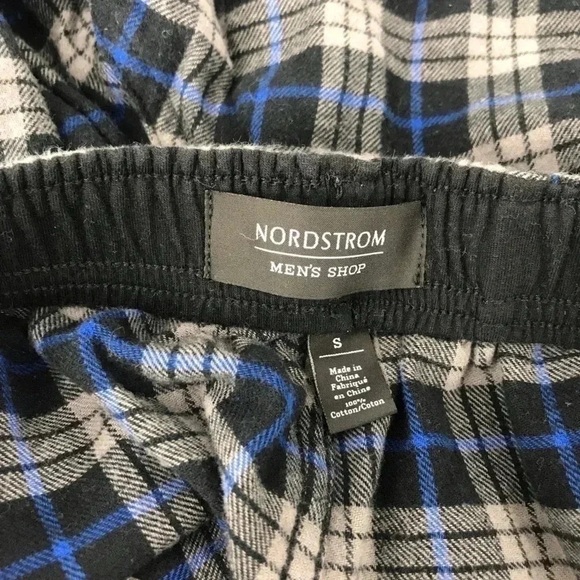 NORDSTROM MEN’S SHOP FLANNEL PAJAMA PANTS SMALL TAPERED LOUNGEWEAR BOTTOMS - Picture 2 of 7